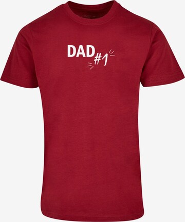 Maglietta 'Fathers Day - Dad Number 1' di Merchcode in rosso: frontale