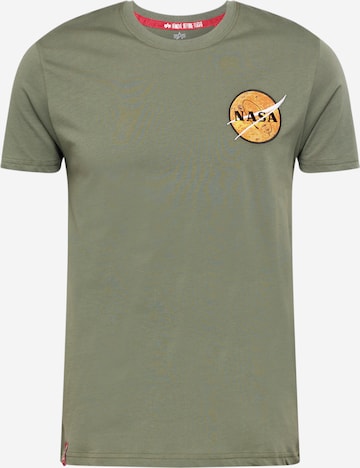 ALPHA INDUSTRIES Shirt 'NASA Davinci' in Groen: voorkant