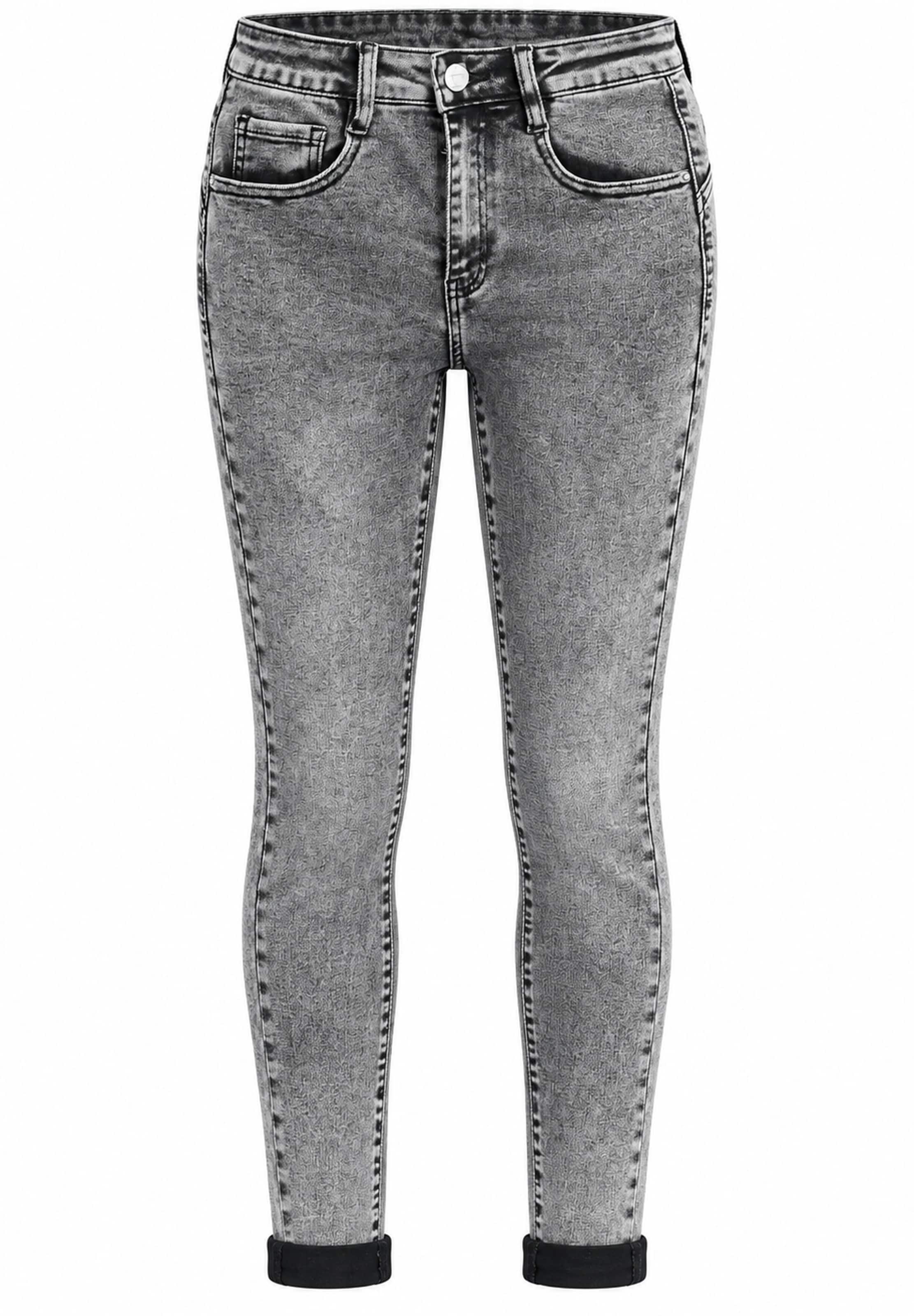 Elara Skinny Jeans in Grijs: voorkant