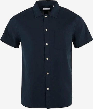 KnowledgeCotton Apparel Regular fit Button Up Shirt 'LARCH' in Blue: front