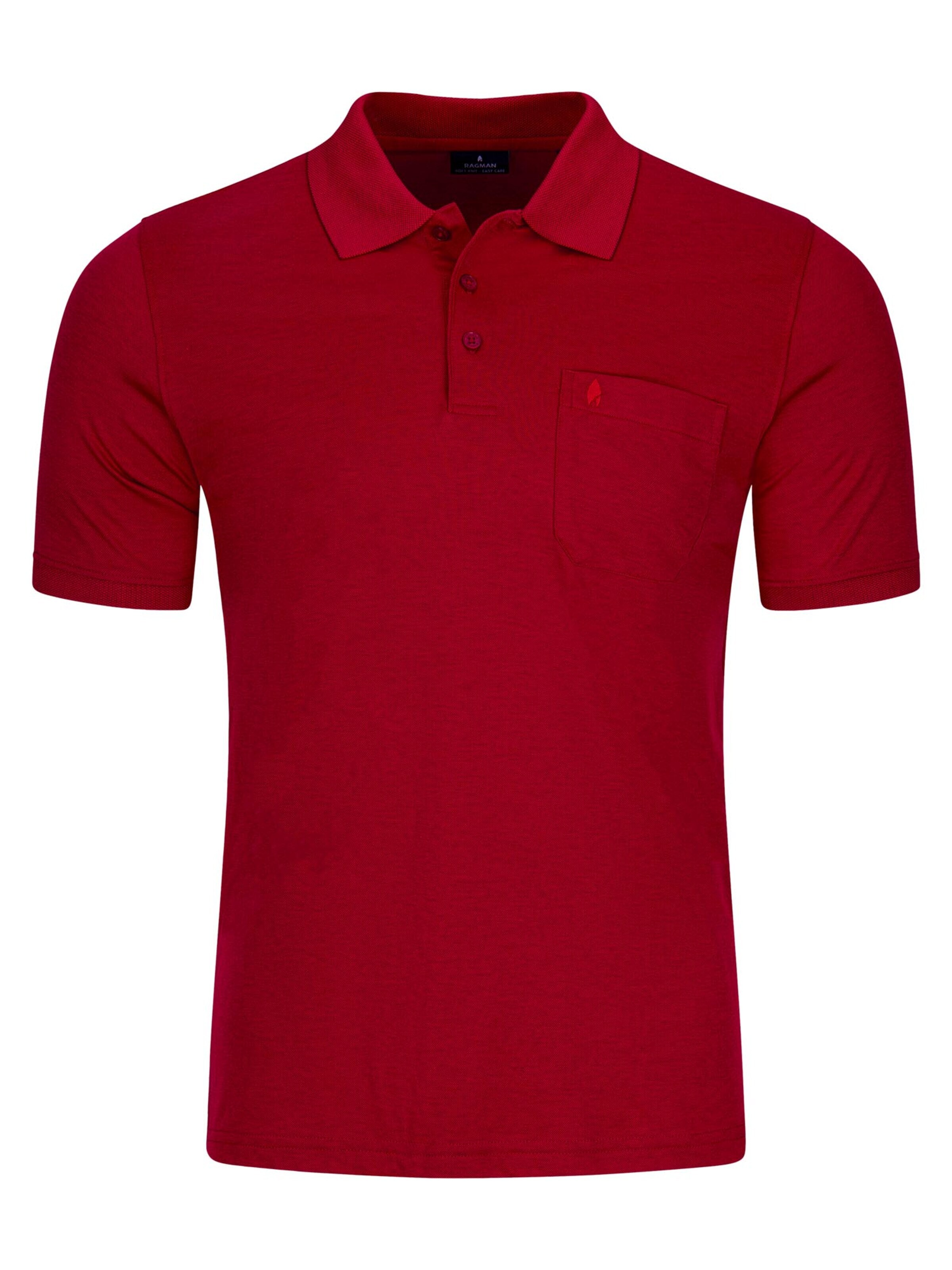 Ragman Shirt 'Basic' in Rood: voorkant