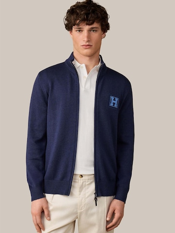 Hackett London Gebreid vest in Blauw: voorkant
