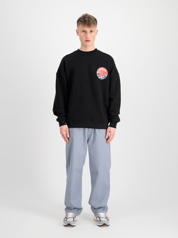 ALPHA INDUSTRIES Sweatshirt 'Japan Wave Warrior' in Zwart