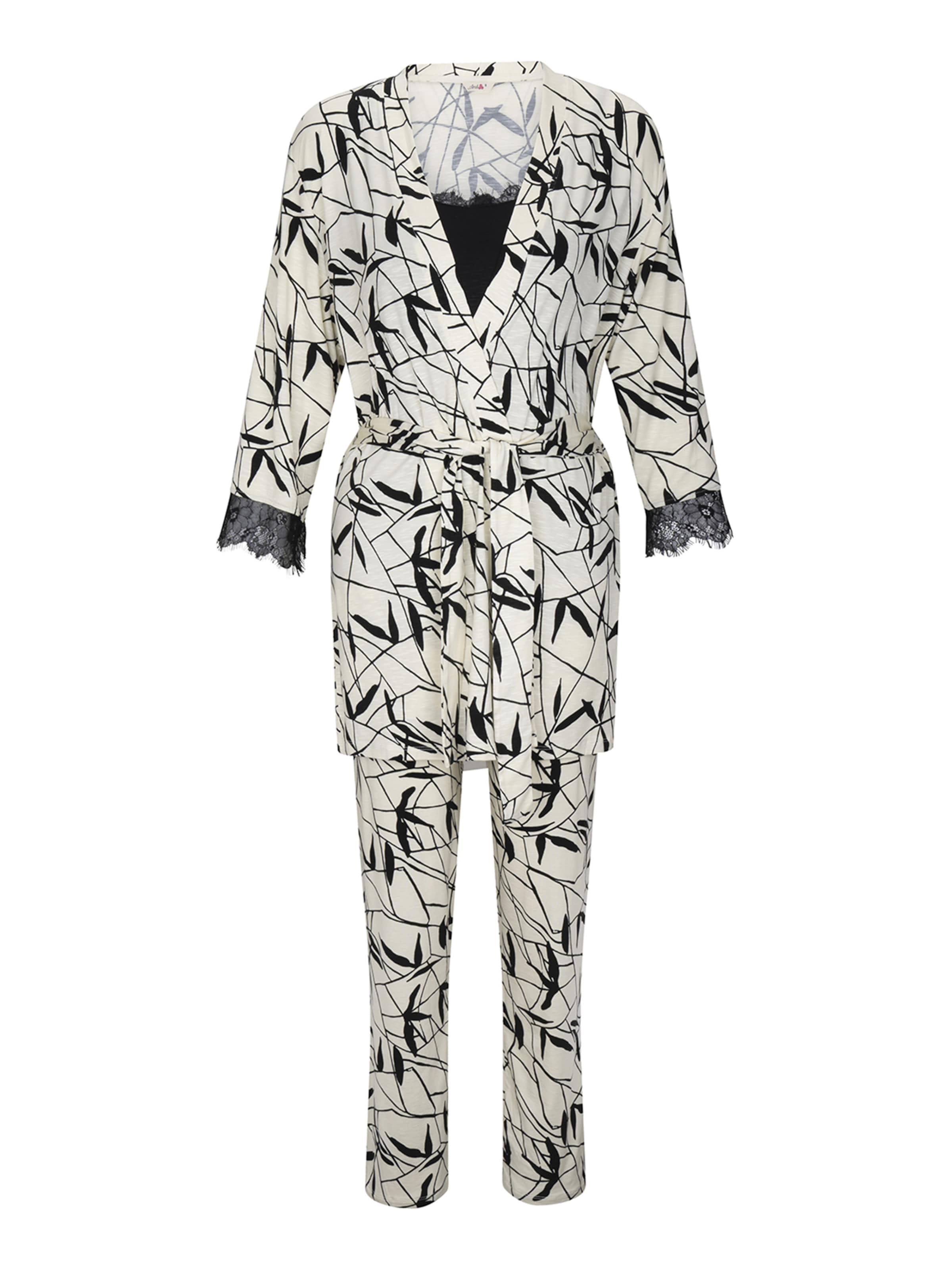 Goldenbay Pajama ' Gown, Camisole & Pants Petunia ' in Black: front