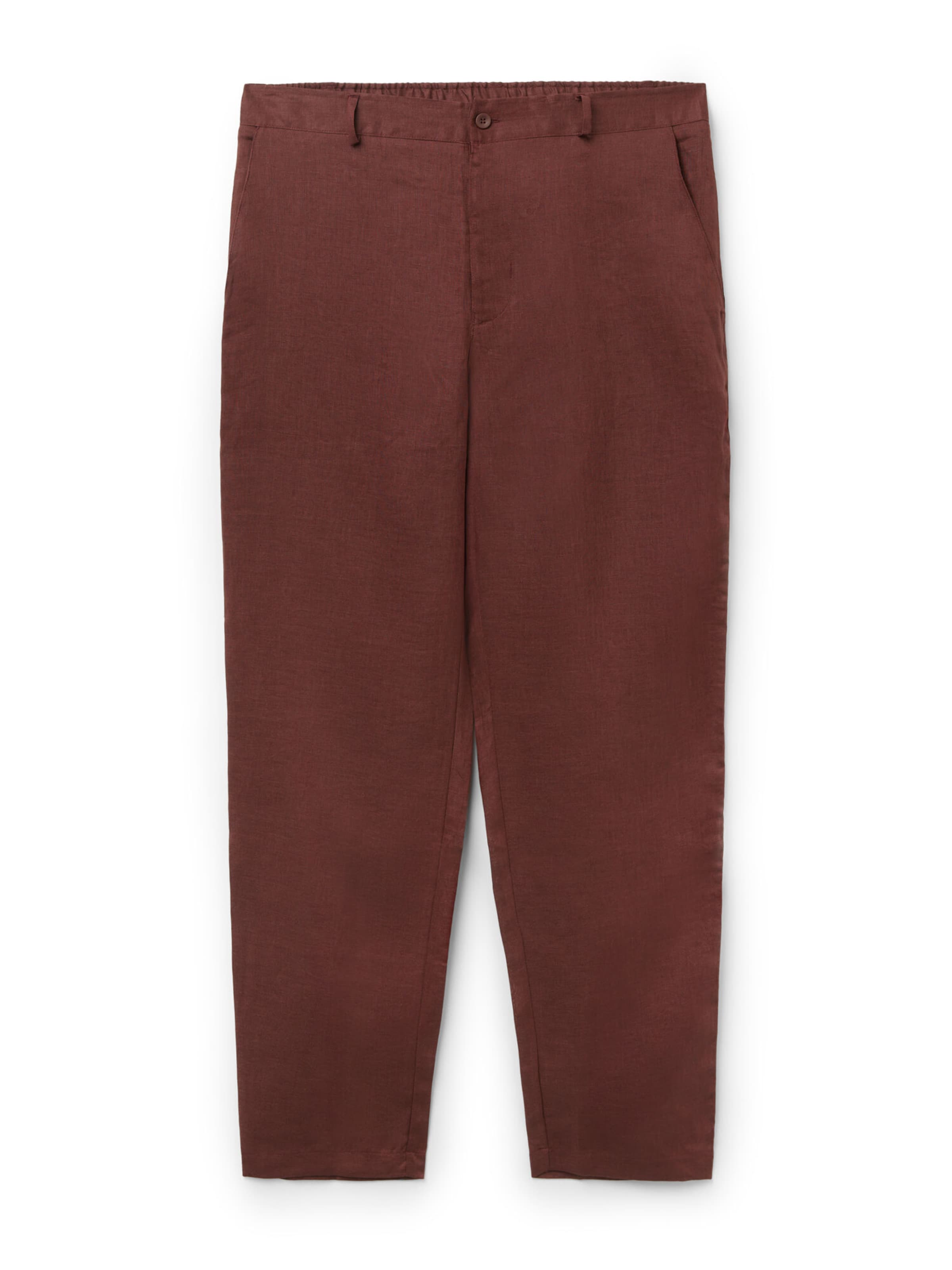 IUMAN Intimissimi Pleat-Front Pants in Brown: front