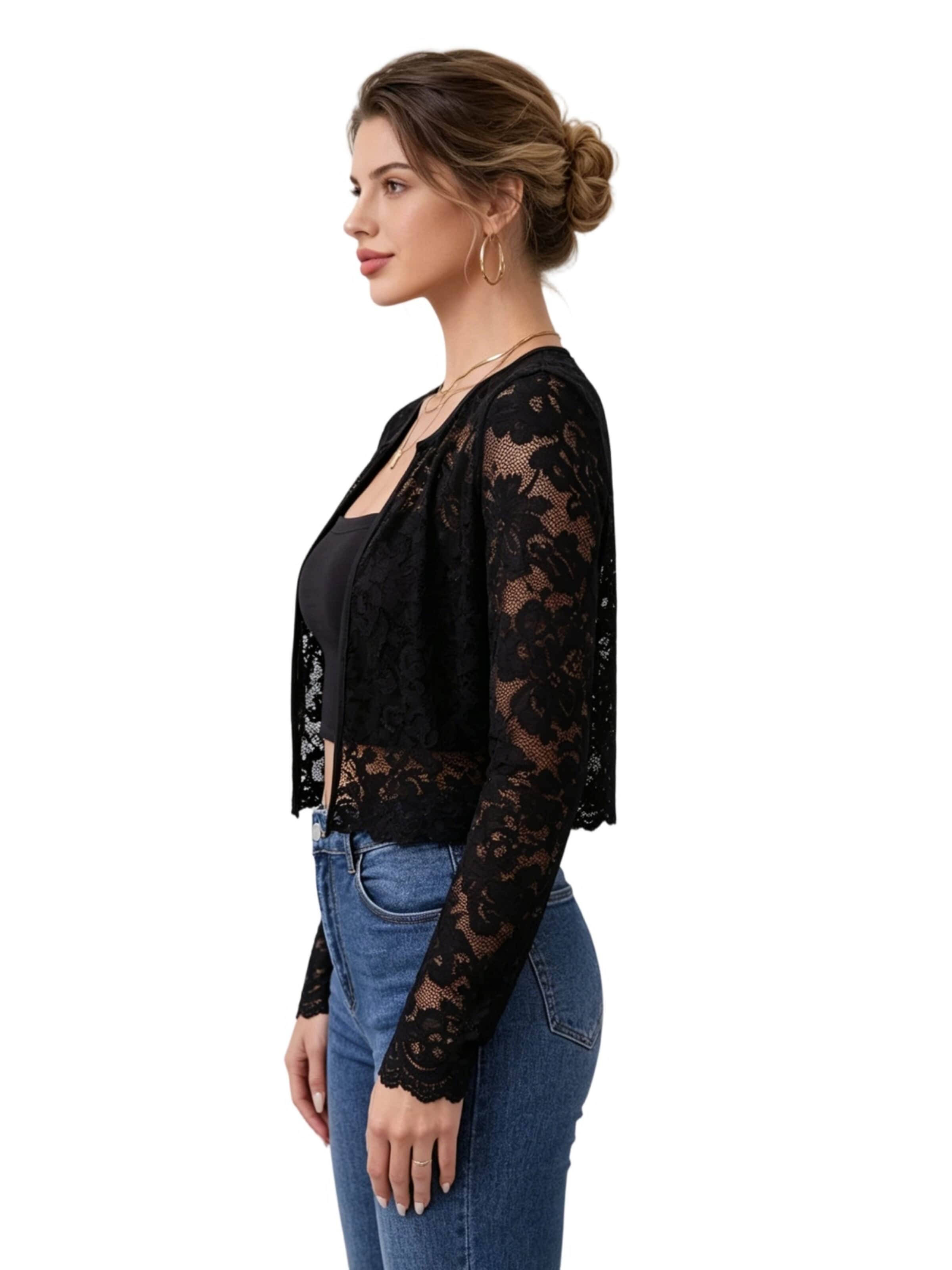 Yesfashion Kardigan w kolorze czarny