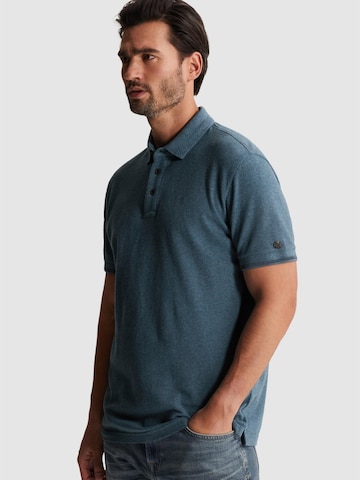 Maglietta 'Slim fit polo shirt with allover texture' di CAST IRON in blu: frontale