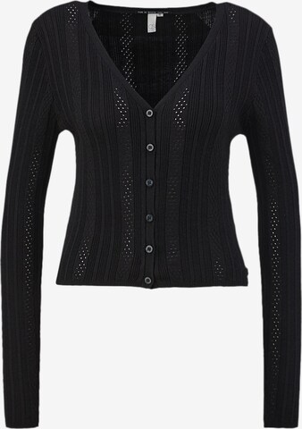 QS Knit Cardigan in Black: front