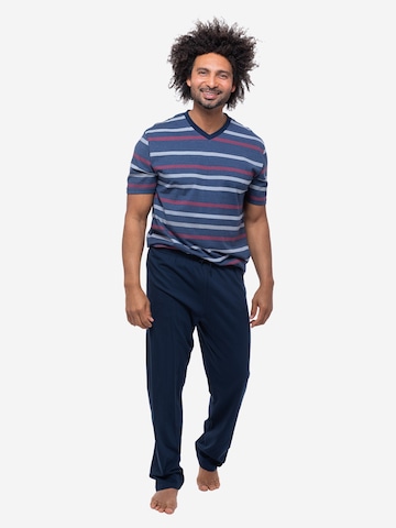 Ammann Pyjama kort 'Night & Home Cotton' in Blauw