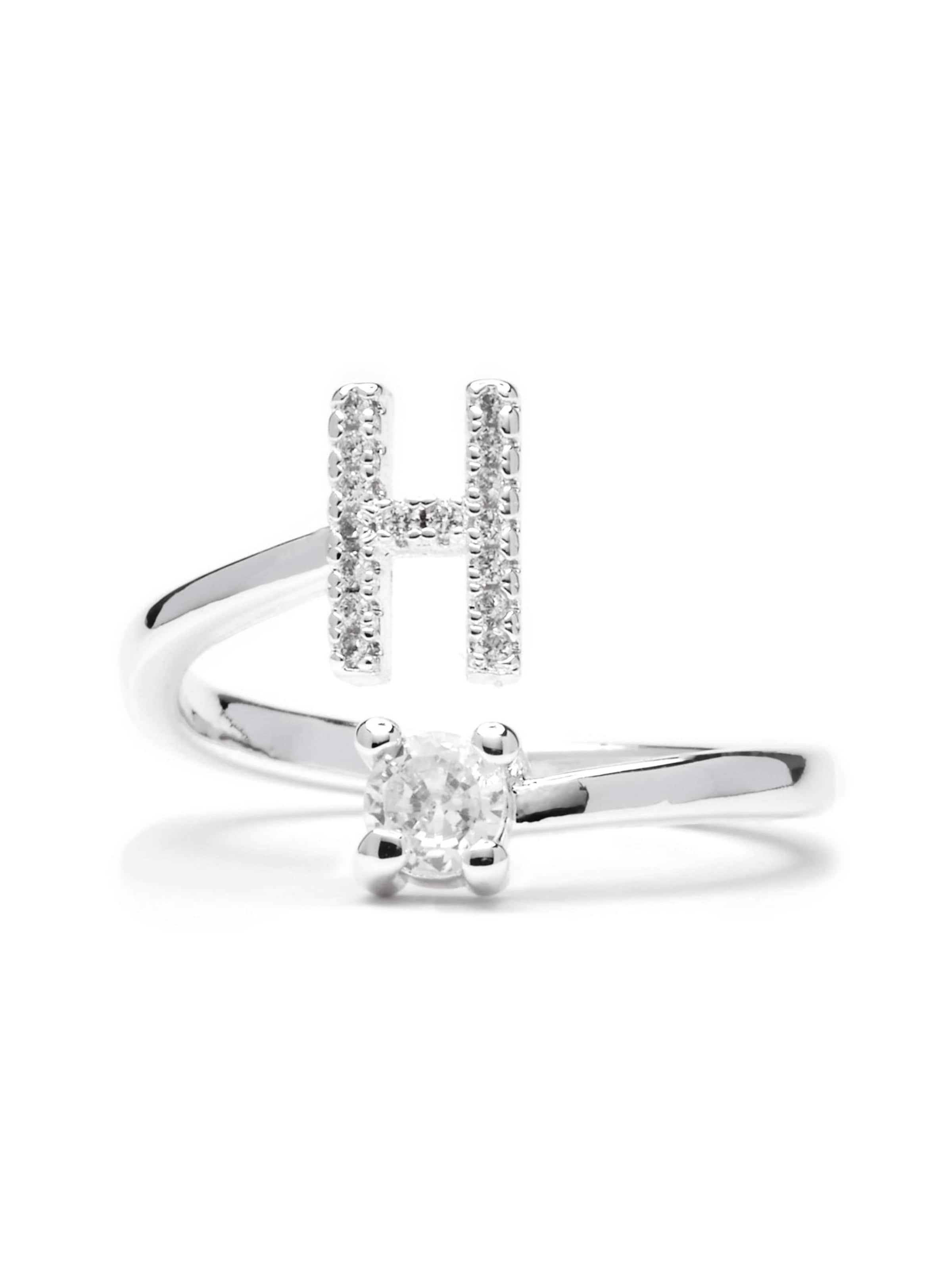 Luxenter Ring 'Alphabet H'‌‌‌‌‌‌‌ in Silber: Vorderseite
