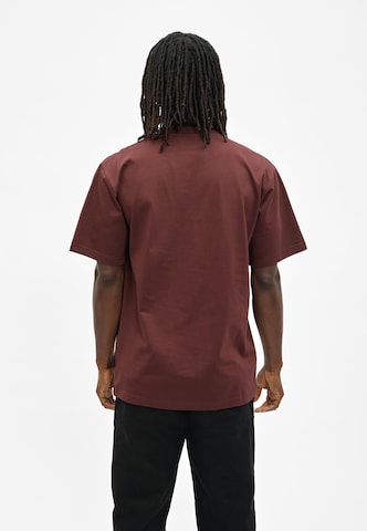 Cleptomanicx Shirt 'Classic Tee Ligull Classic' in Brown