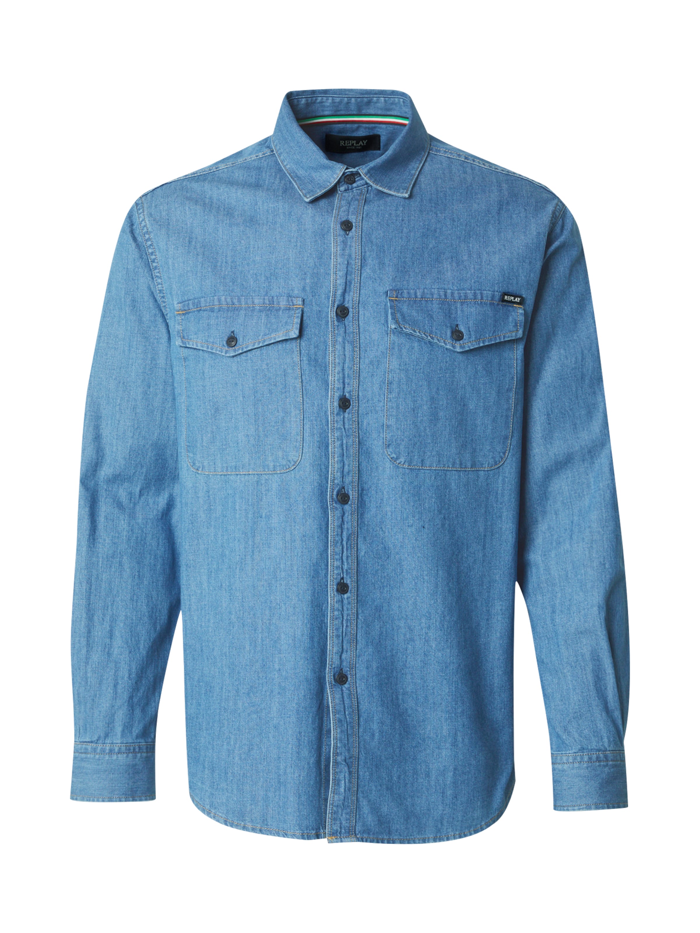 REPLAY Košeľa - Modrá: predná strana
