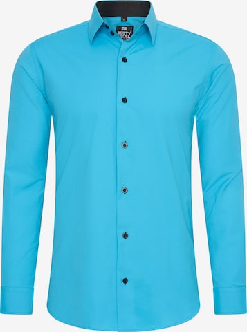Rusty Neal Button Up Shirt in Blue: front