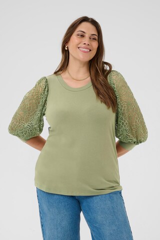KAFFE CURVE Blouse 'KCbella' in Green: front