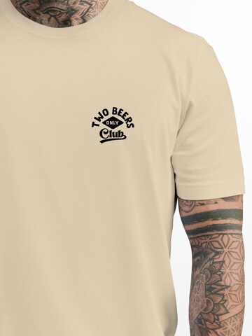 Neverless Shirt 'Two Beers only' in Beige