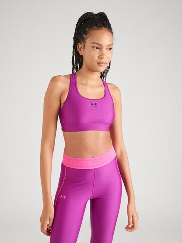 UNDER ARMOUR Bustier Sport bh 'Authentics' in Lila: voorkant