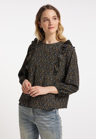 DreiMaster Vintage Blouse in Zwart: voorkant