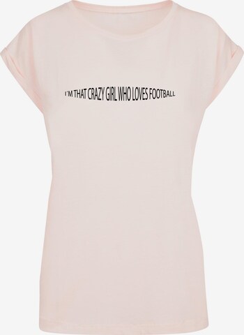 Merchcode T-Shirt 'Football Girl' in Pink: predná strana