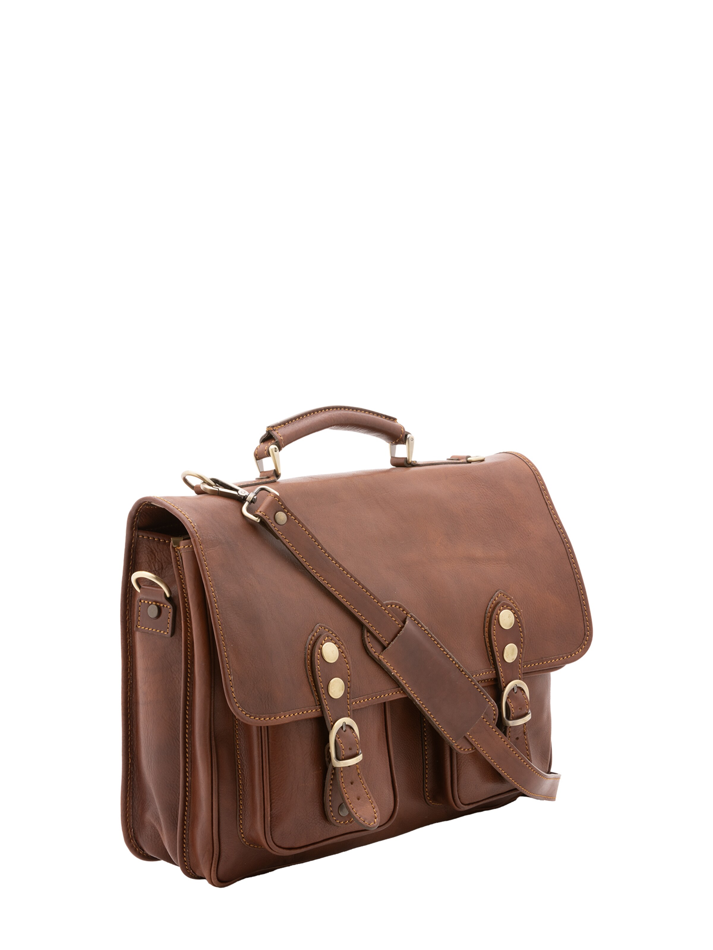 Borsa portadocumenti di Viola Castellani in marrone: frontale