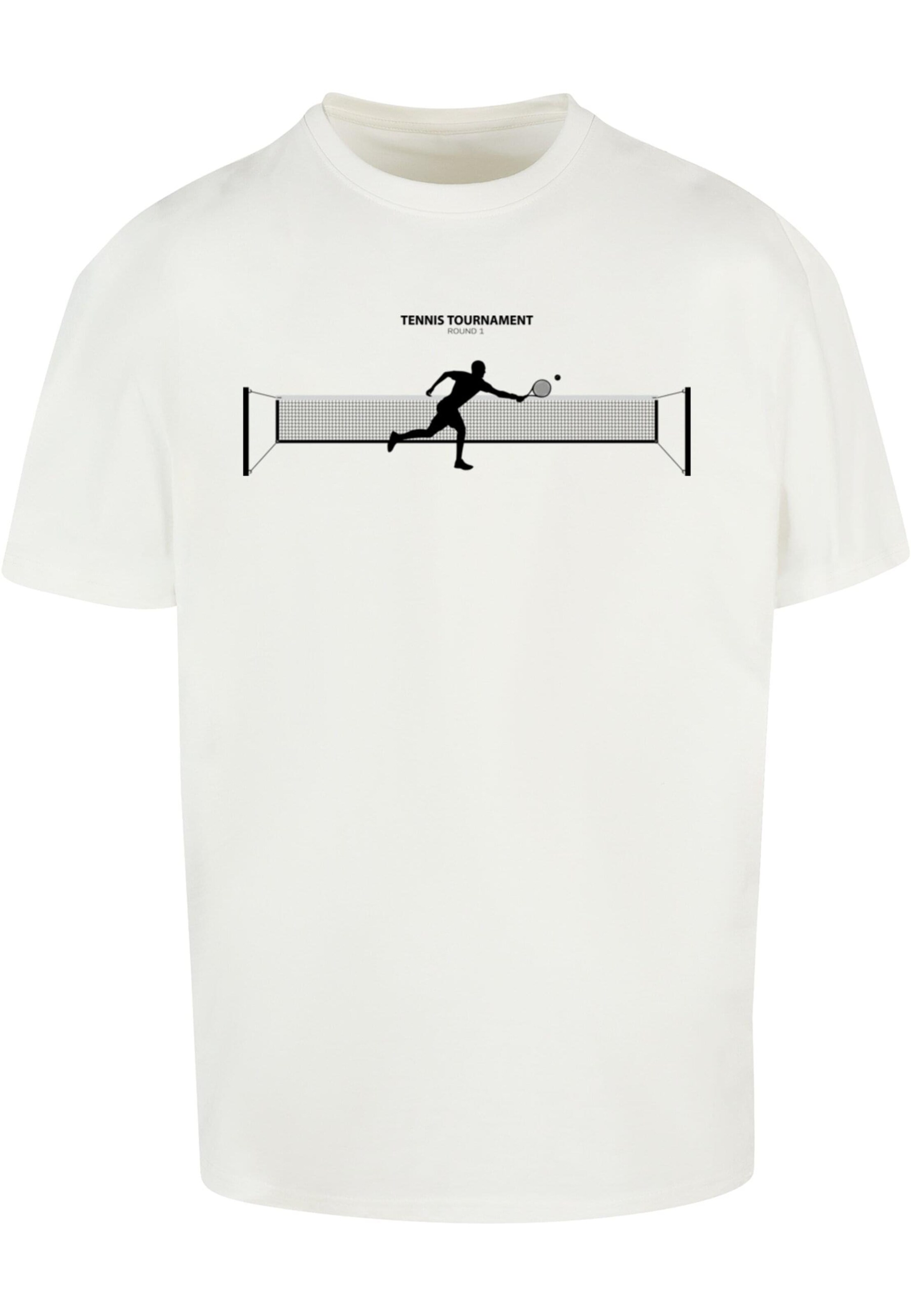 Merchcode Μπλουζάκι 'Tennis Round 1' σε λευκό: μπροστά