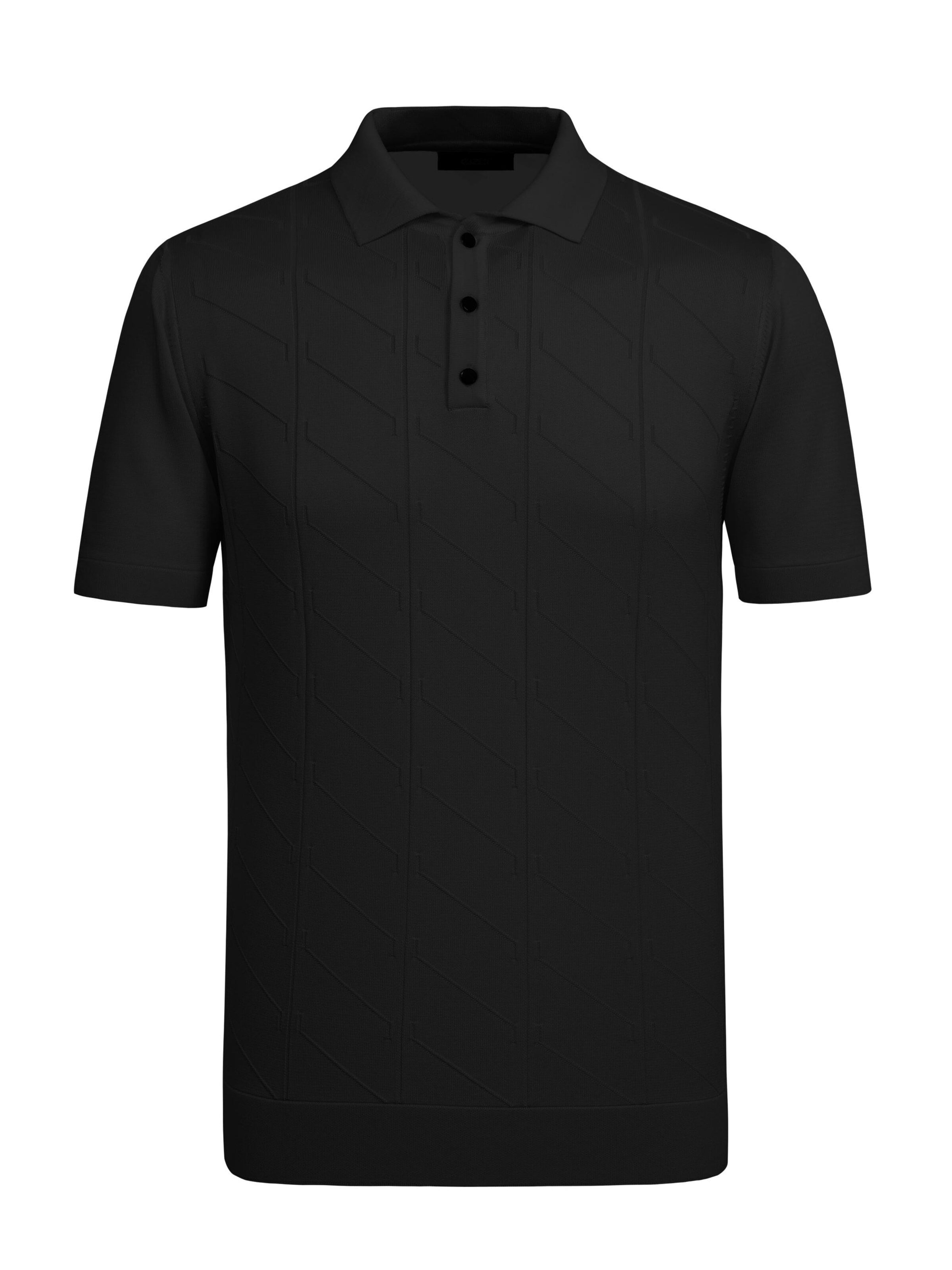 Cizgi Triko Shirt‌ in Schwarz: Vorderseite