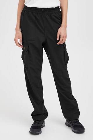 North Bend Loosefit Cargohose 'Ruva' in Schwarz: Vorderseite