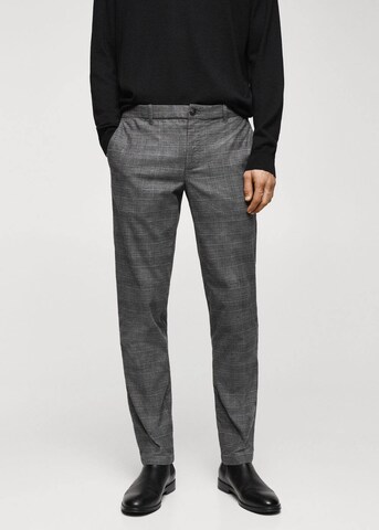 MANGO MAN Slim fit Pants 'Brest' in Grey: front