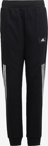 ADIDAS SPORTSWEAR Tapered Workout Pants in Black: front