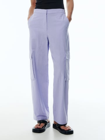 Bootcut Pantalon cargo 'Nannette' EDITED en violet : devant