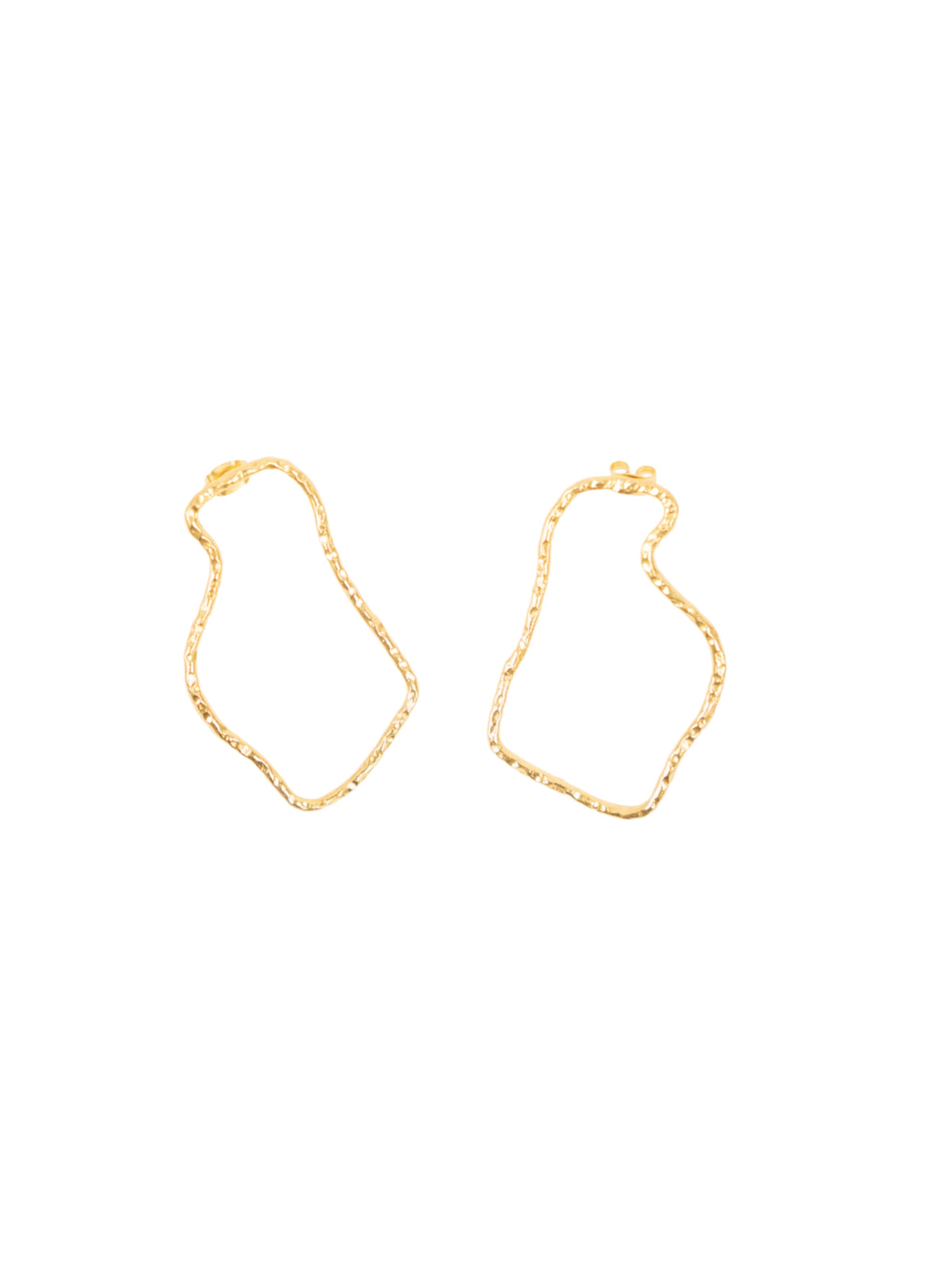 Les Reines - Pendientes 'Pure Grace' en oro: frente