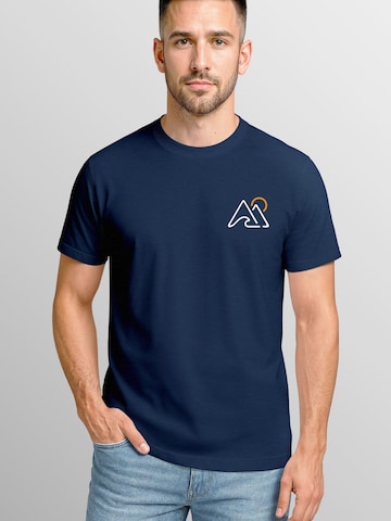 Neverless Shirt 'Mountain Wave' in Blue: front