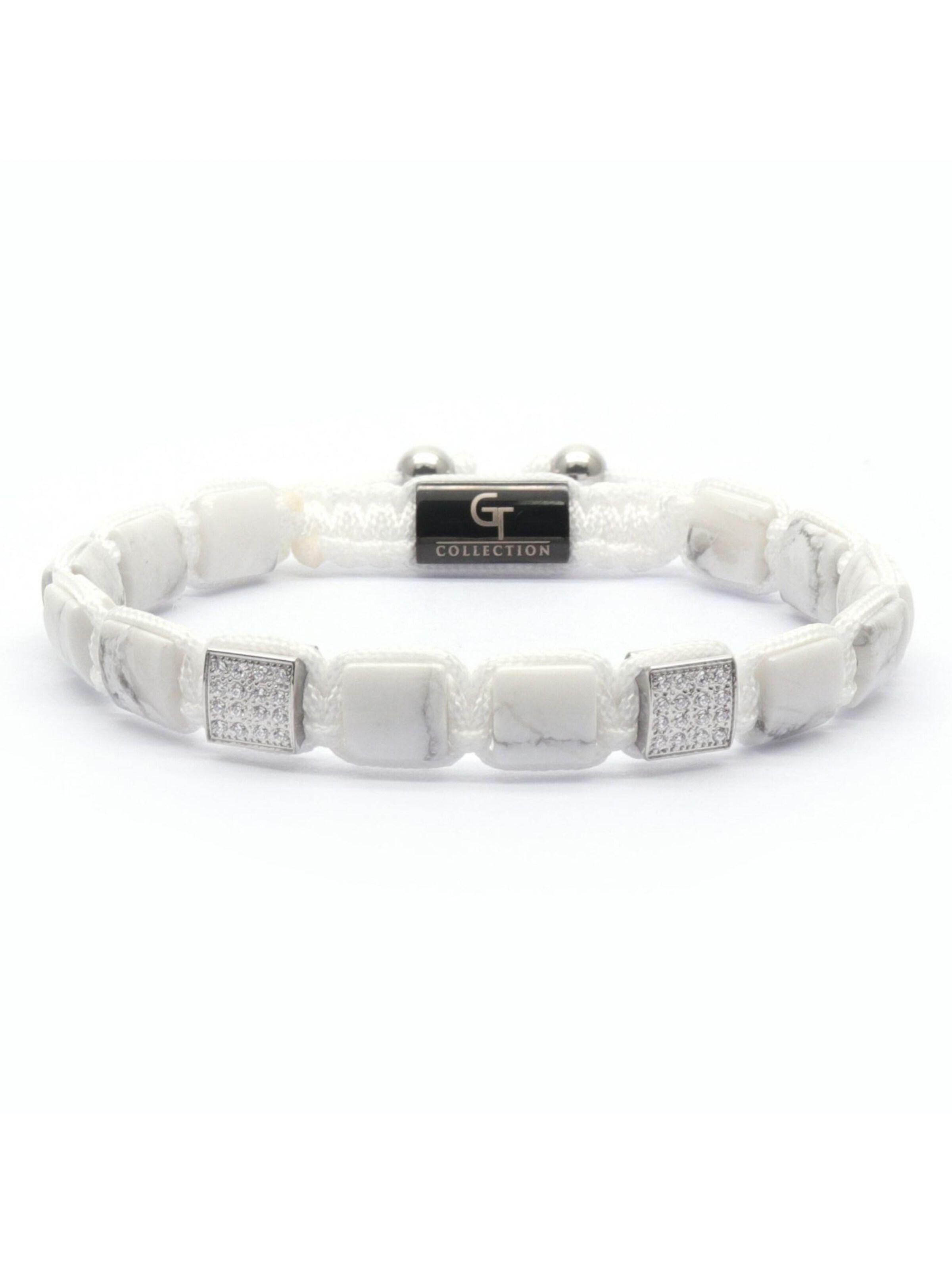 GT Collection - Pulsera 'Flat-Bead' en blanco