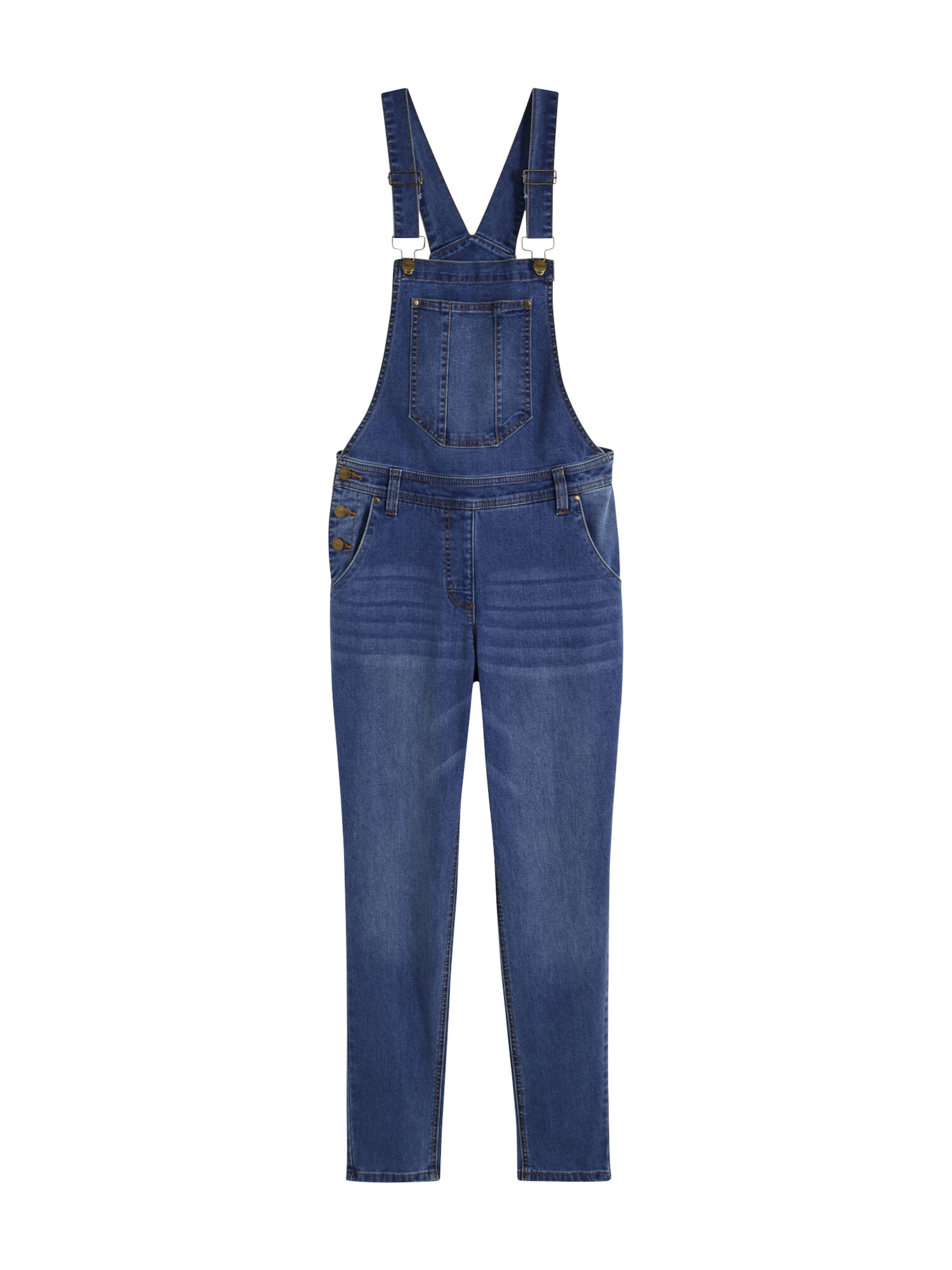 bonprix Loosefit Jeans-Latzhose in Blau: Vorderseite