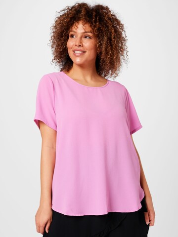 ONLY Carmakoma Blouse 'Mille' in Roze: voorkant