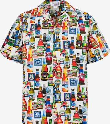 Pacific Legend Button Up Shirt 'Bierflaschen Allover' in White: front
