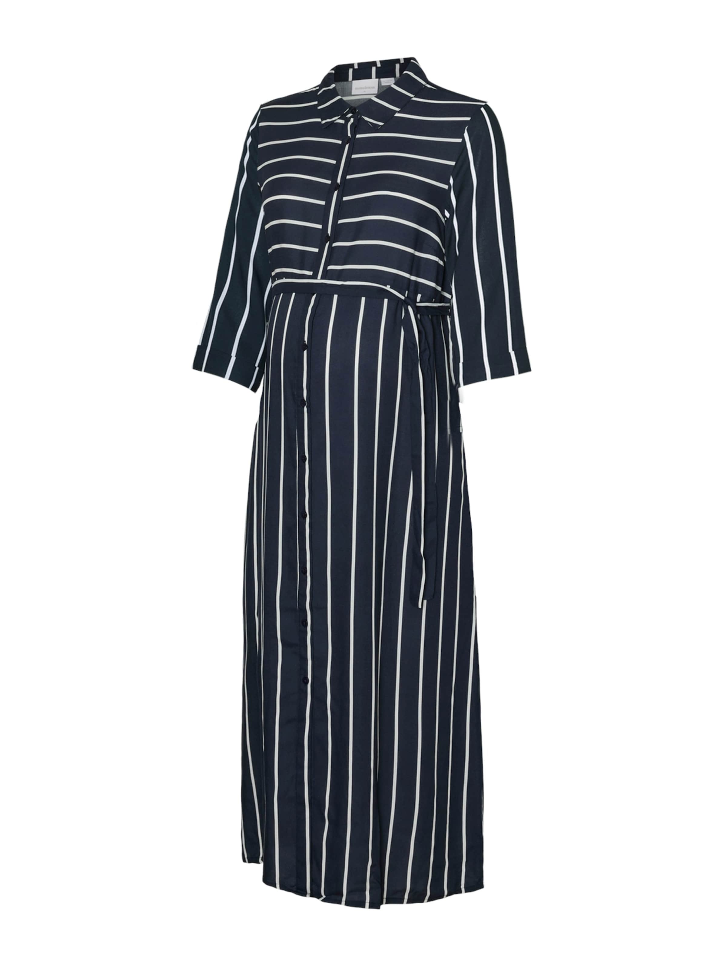 MAMALICIOUS Robe-chemise 'MLSILLE LIA' en bleu marine / blanc, Vue avec produit