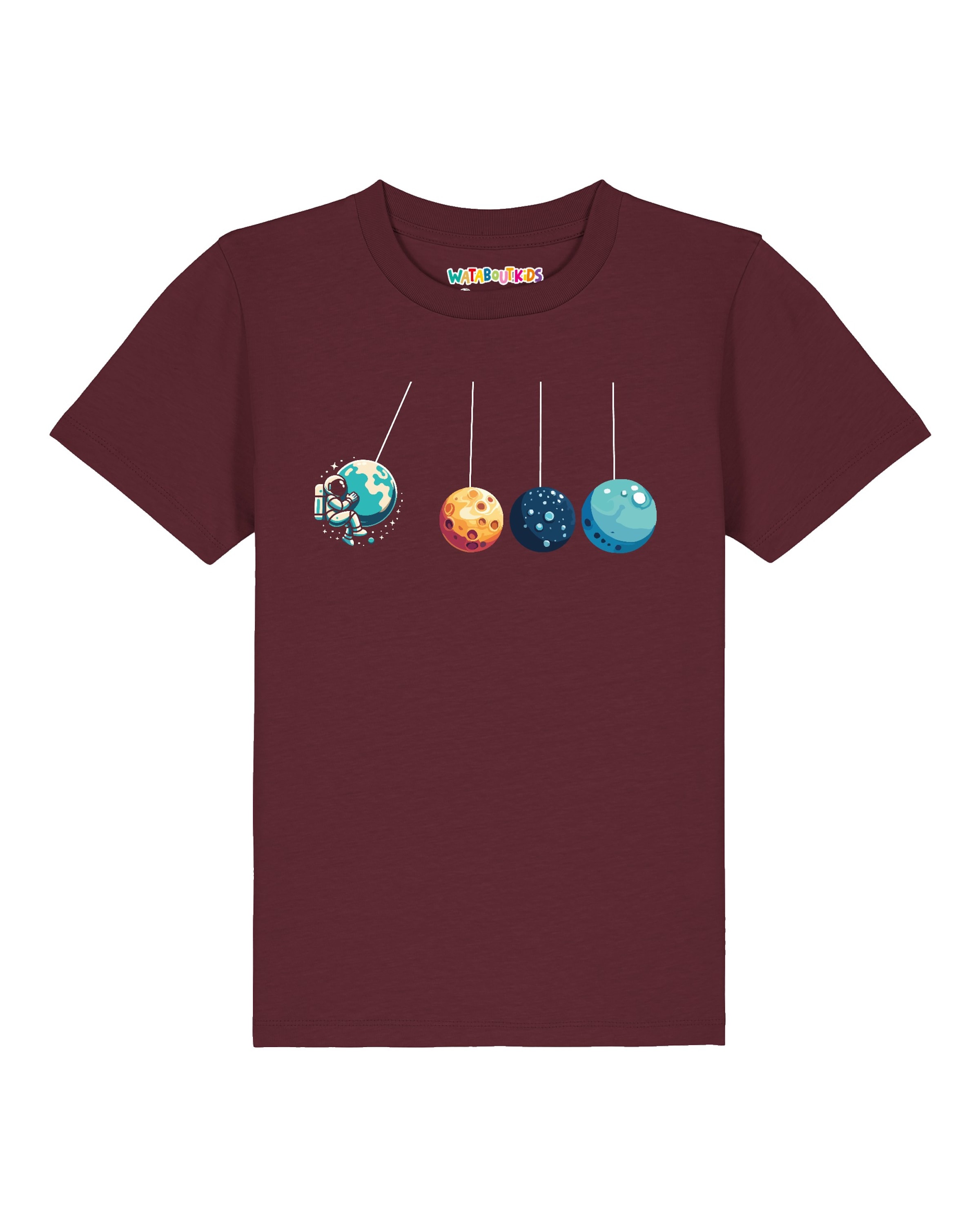 T-Shirt ' Weltraumforscher ' watabout.kids en rouge : devant