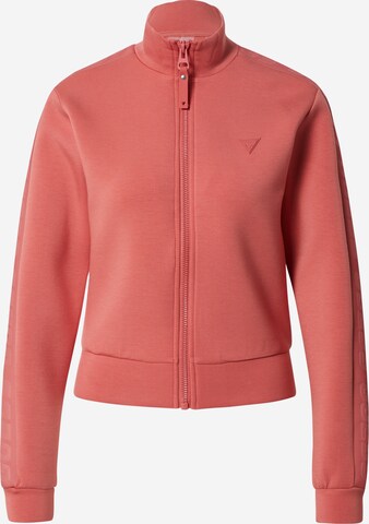 GUESS Athletic Zip-Up Hoodie 'NEW ALLIE' in Orange: front