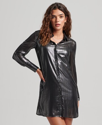 Robe-chemise Superdry en noir : devant