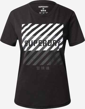 Superdry Funkcionalna majica | črna barva: sprednja stran