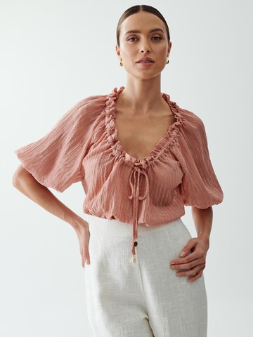 The Fated Blouse in Pink: front