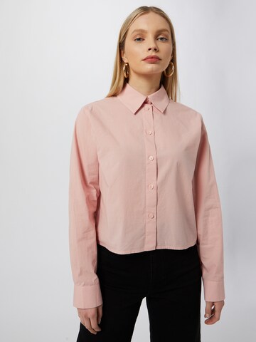 WEEKDAY Blus 'Gwen' i rosa: framsida