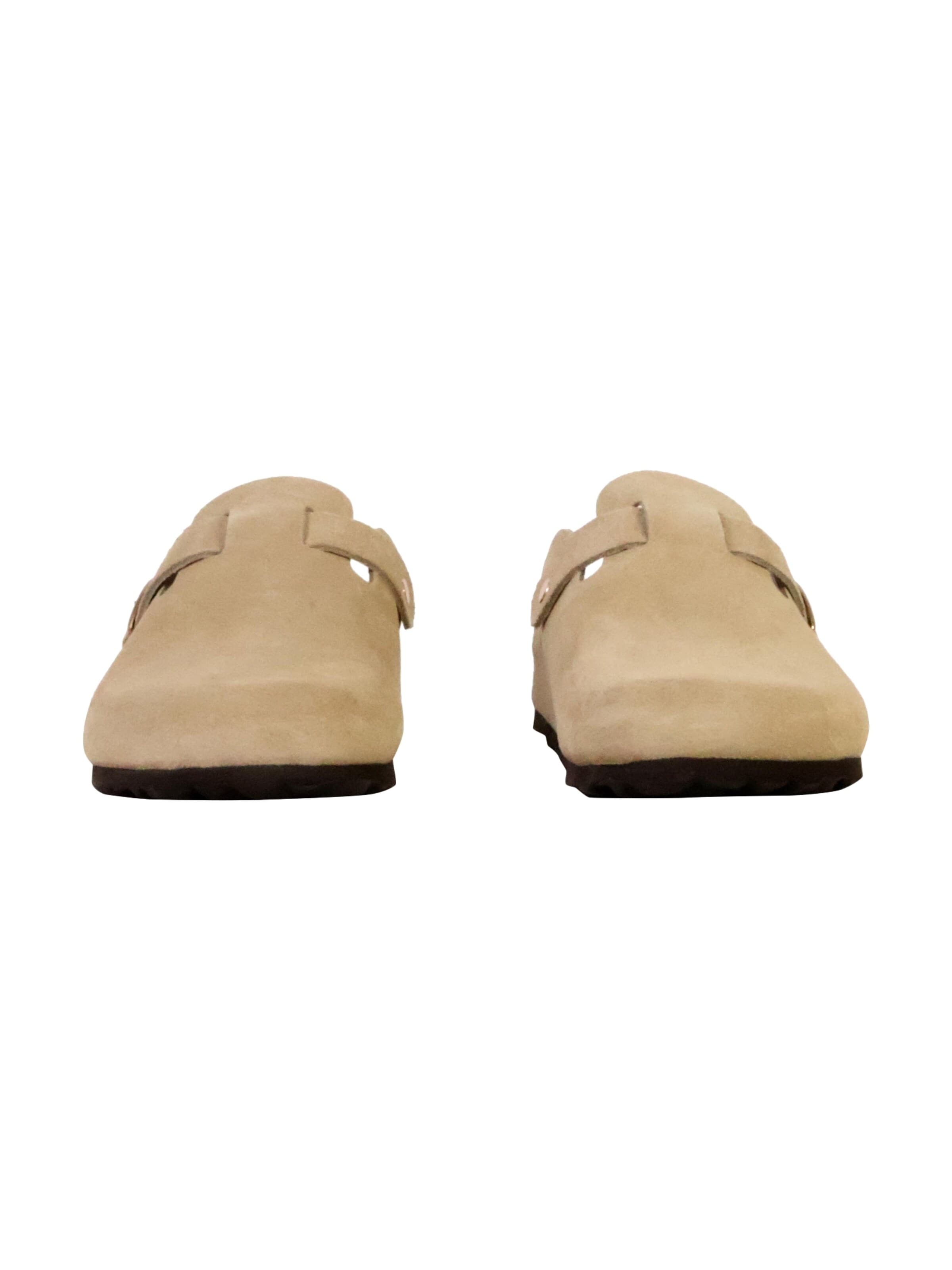 The Divine Factory Muiltjes 'Boreal-Lederpantoletten' in Beige
