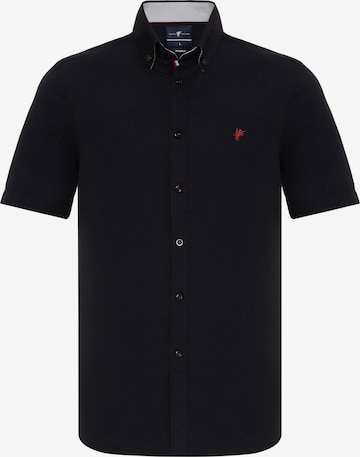 DENIM CULTURE - Ajuste regular Camisa 'MARCUS' en negro: frente