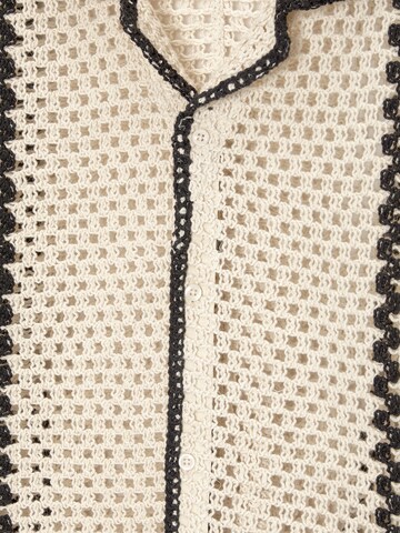 Pull&Bear Comfort fit Button Up Shirt in Beige