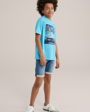 WE Fashion Слим Джинсы в Синий