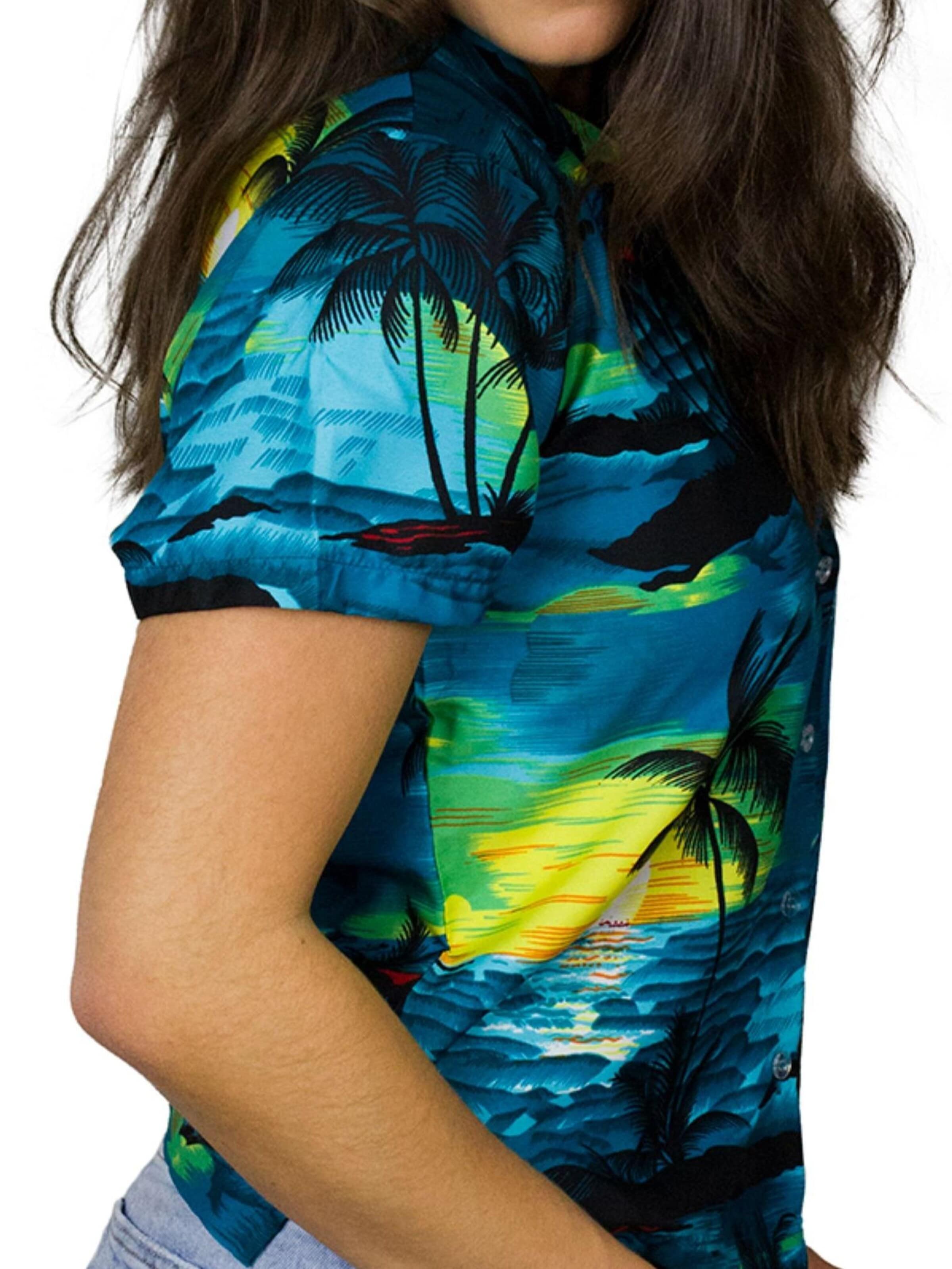 King Kameha Blouse 'Surf' in Groen
