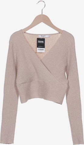 NA-KD Sweater & Cardigan in L in Beige: front