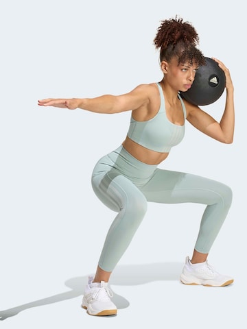 ADIDAS PERFORMANCE Skinny Športne hlače | zelena barva: sprednja stran