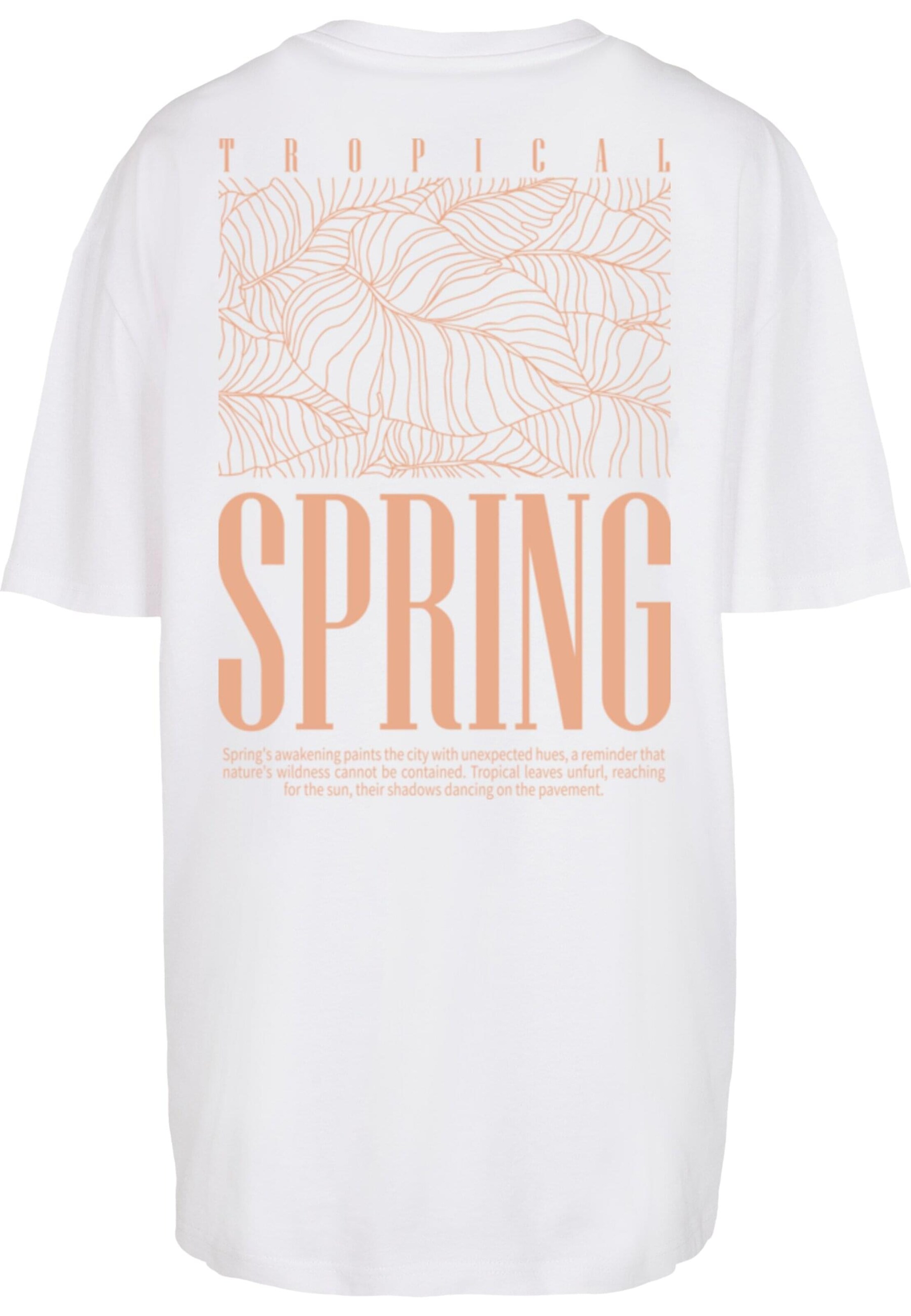 T-shirt 'Tropical Spring' Merchcode en blanc